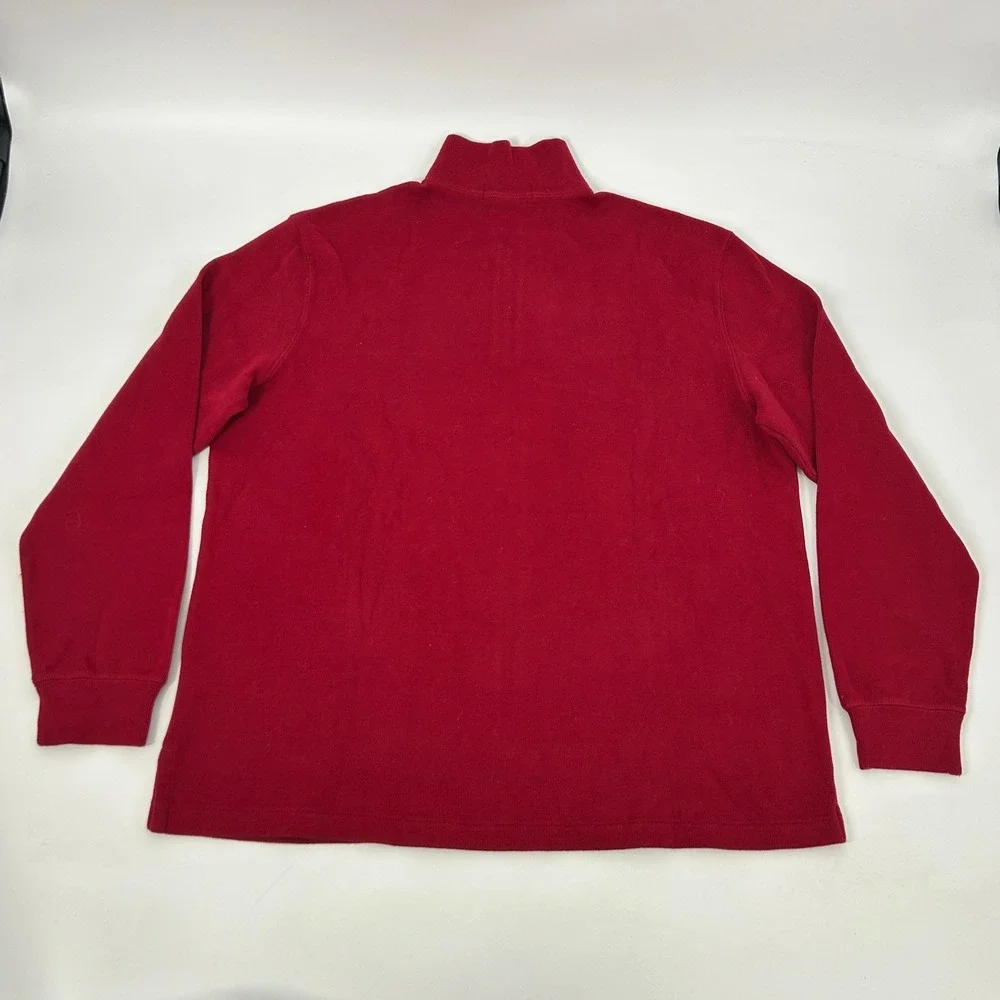 Polo Ralph Lauren Sweater Pullover Mens XL Red Long Sleeve 1/4 Zip Mock Neck NEW